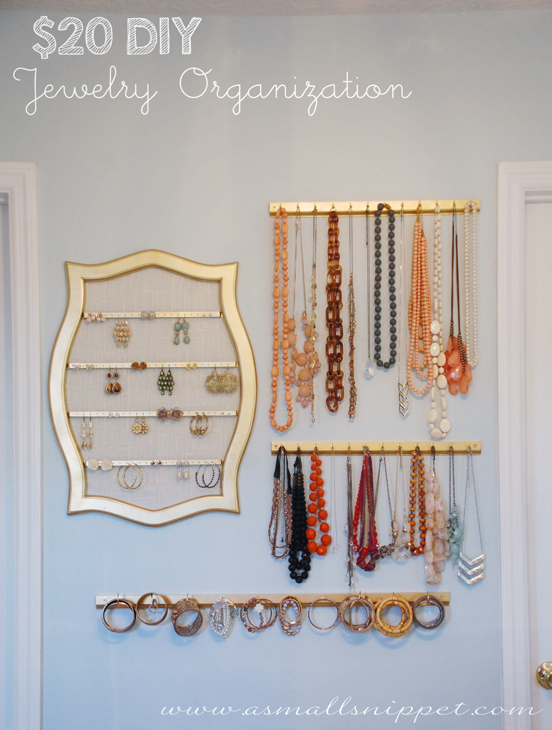 $20 DIY Jewelry Organization